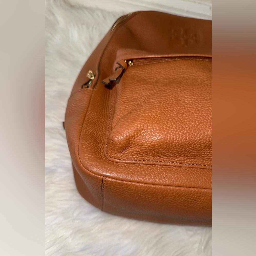 Tory Burch Large Thea Backpack Leather Brown with Gold zippers - Picture 5 of 15